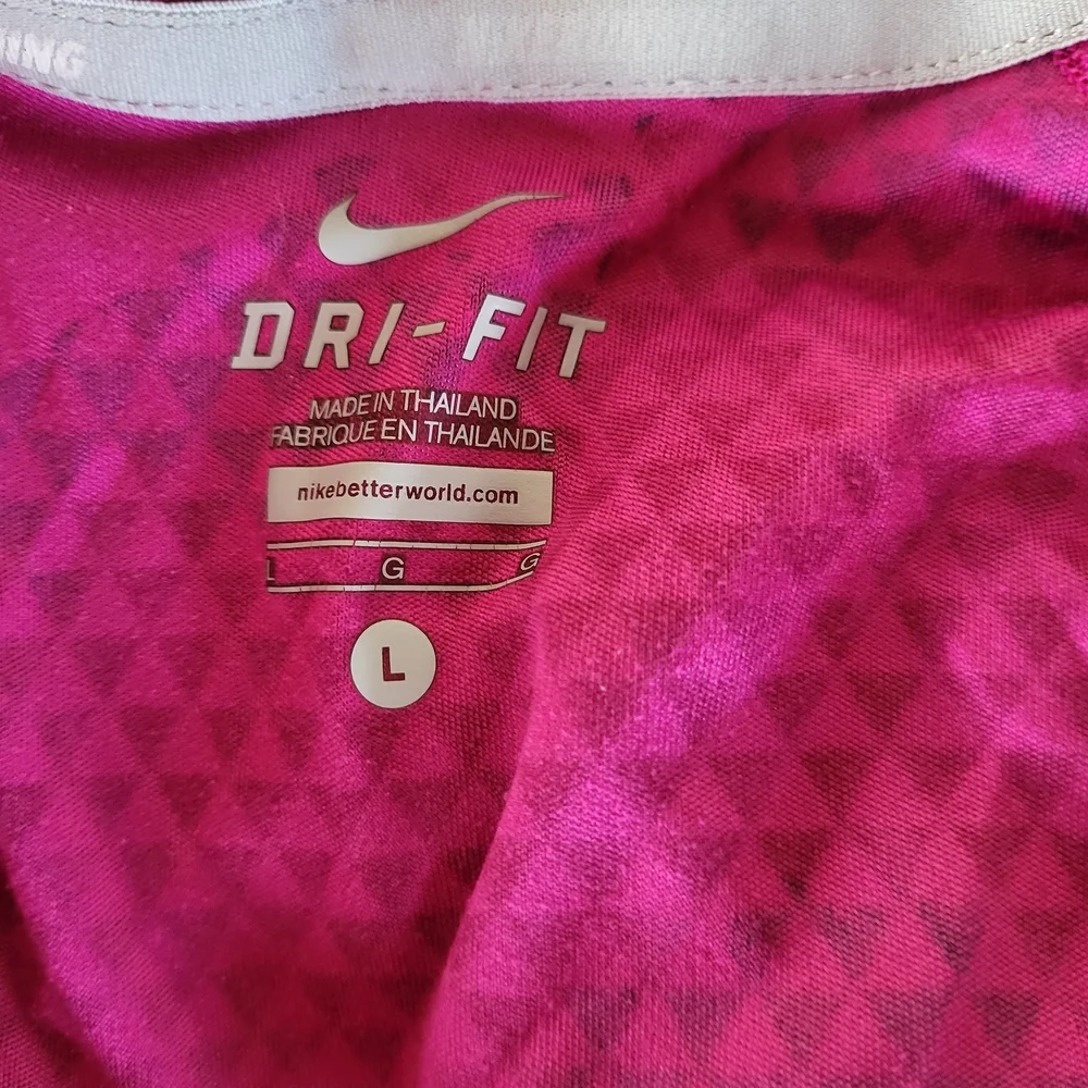 Nike Dri-FIT Pink Geometric Athletic Top L - Picture 6 of 7